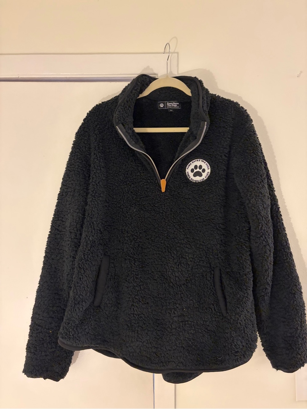 Women’s Black Sherpa Pullover Jacket - Paw Patch
